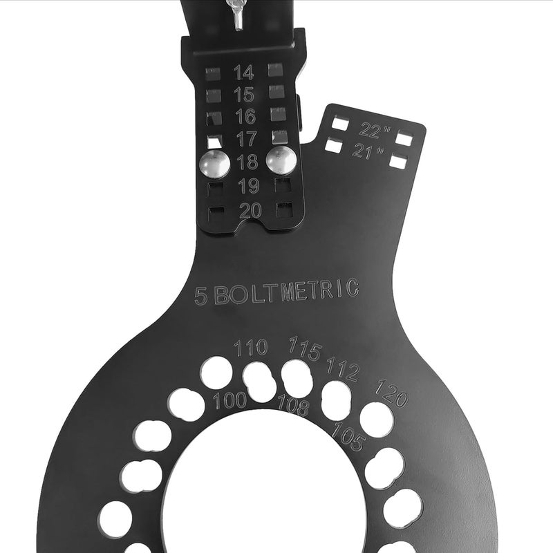 UINIEBOOM 14-22" Wheel Fit Simulator Tool, Tire Size Fit Test Measuring Mockup, 5-Lug Metric Wheel Installation Kits - Image 4